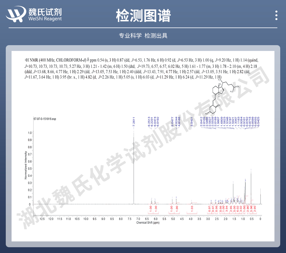 维生素D3;胆骨化醇;胆钙化固醇-4000万结晶光谱