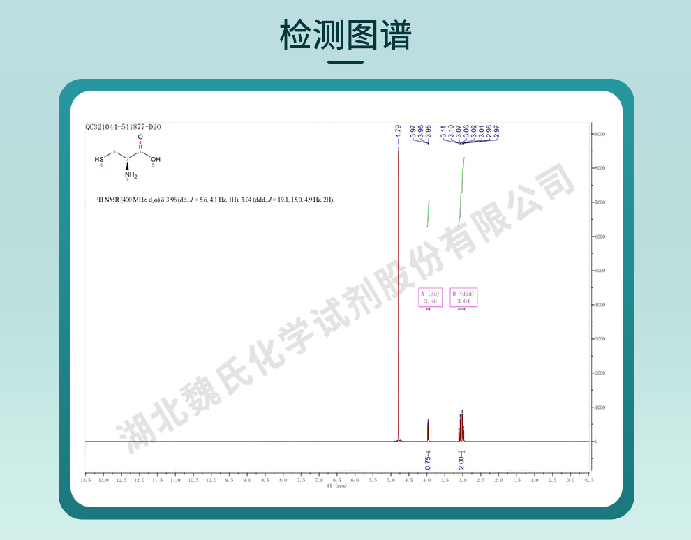 L-半胱氨酸；L-半胱氨酸碱；L-β-硫氢代丙氨酸光谱