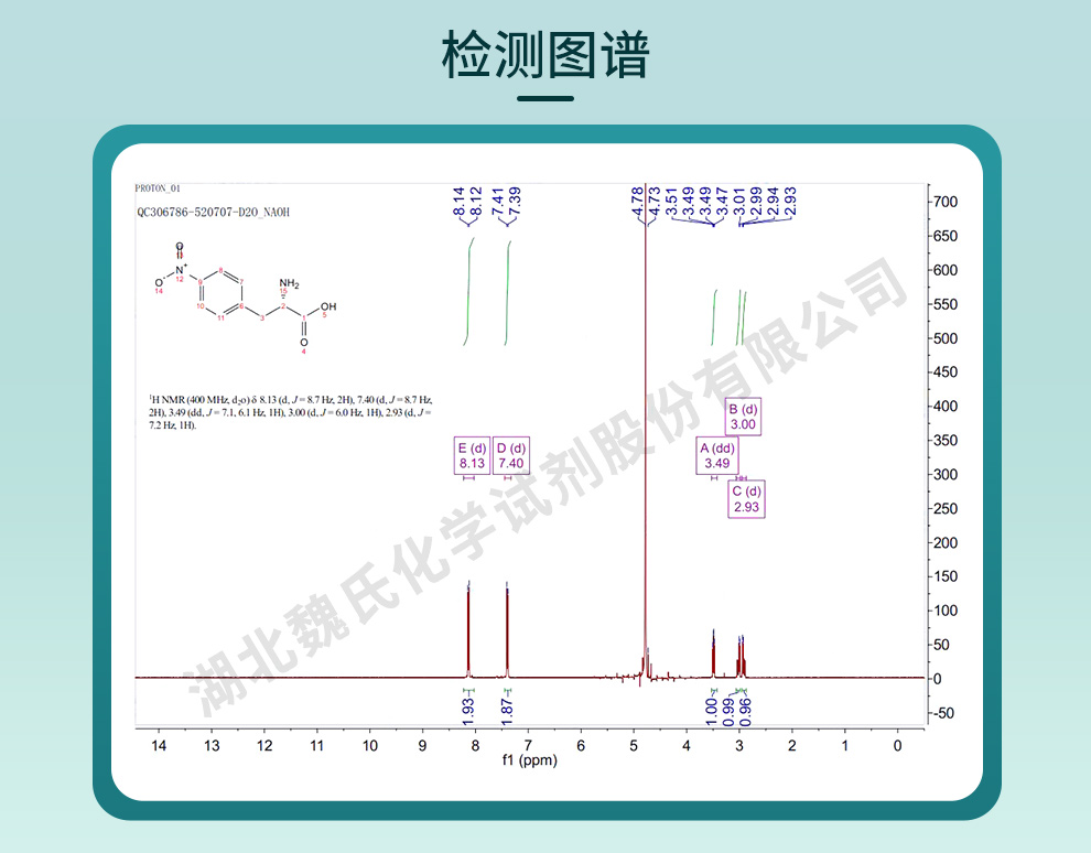 4-硝基-L-苯丙氨酸无水物；L-Phe(4-NO2)无水物光谱