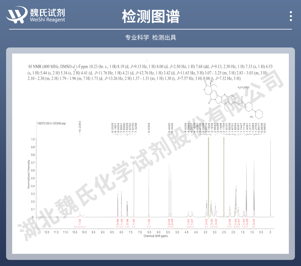 盐酸伊立替康三水合物光谱