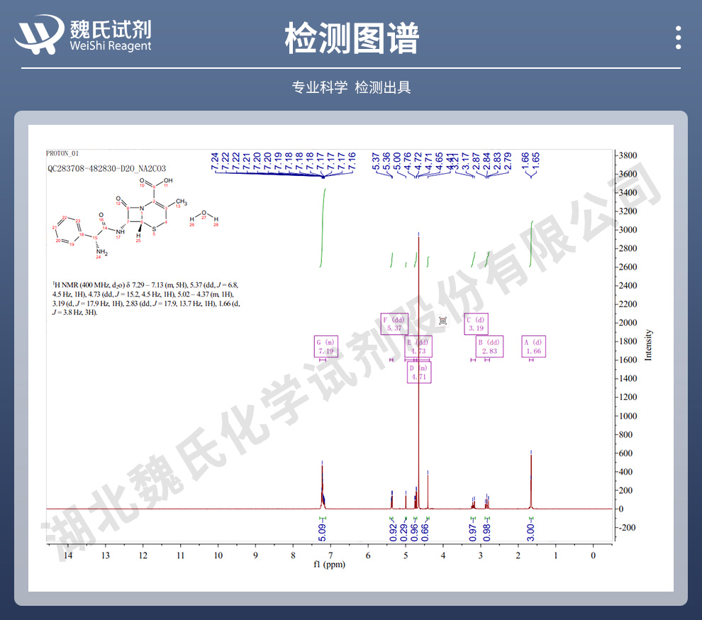 头孢氨苄一水物—轻粉光谱