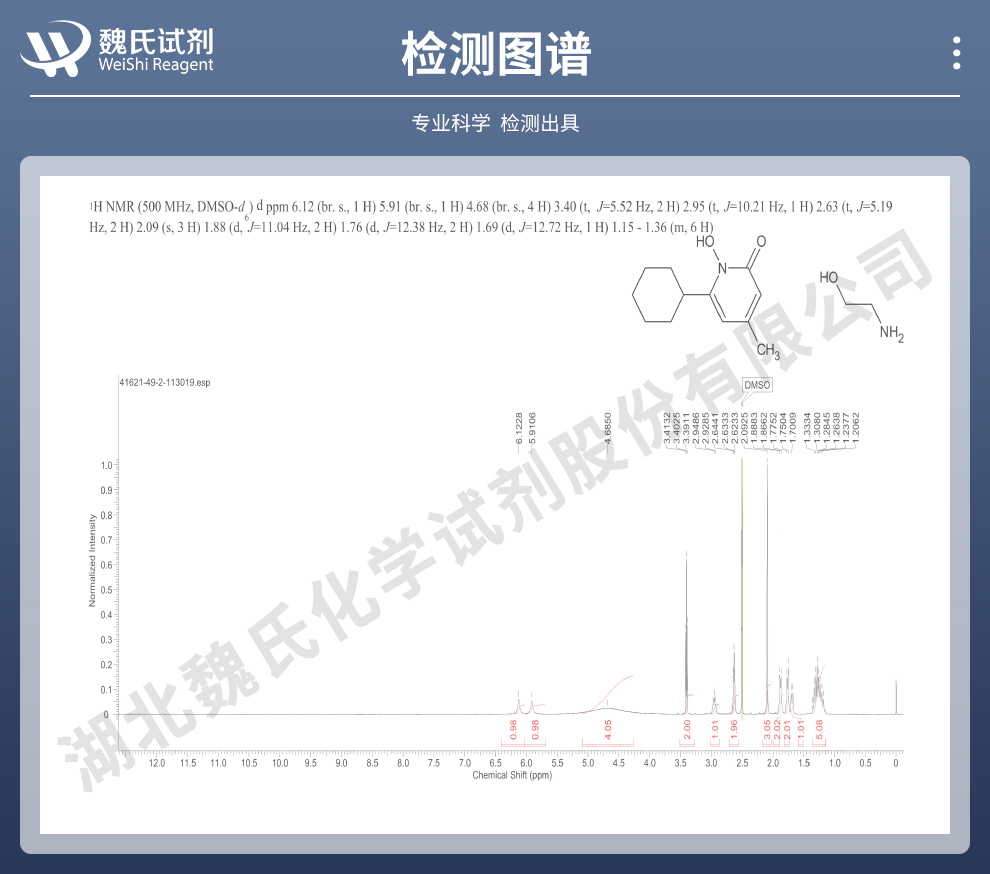 环吡酮胺；环吡司胺光谱