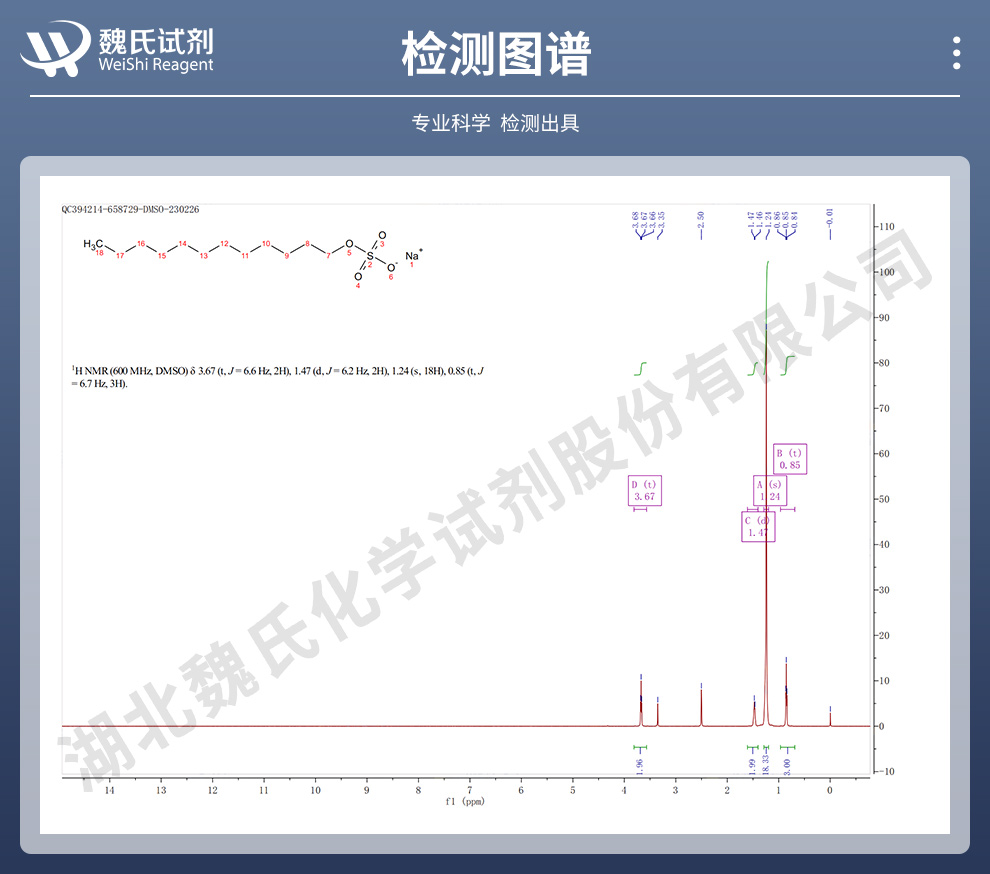 十二烷基硫酸钠光谱