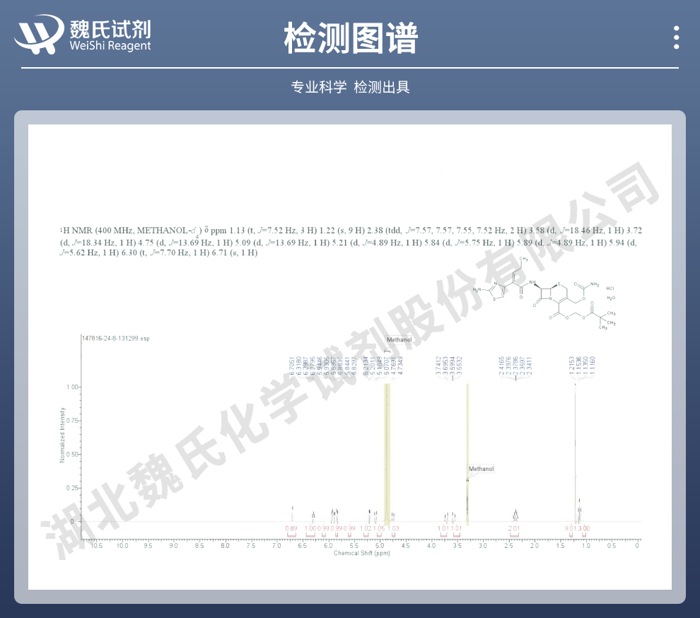 盐酸头孢卡品酯光谱