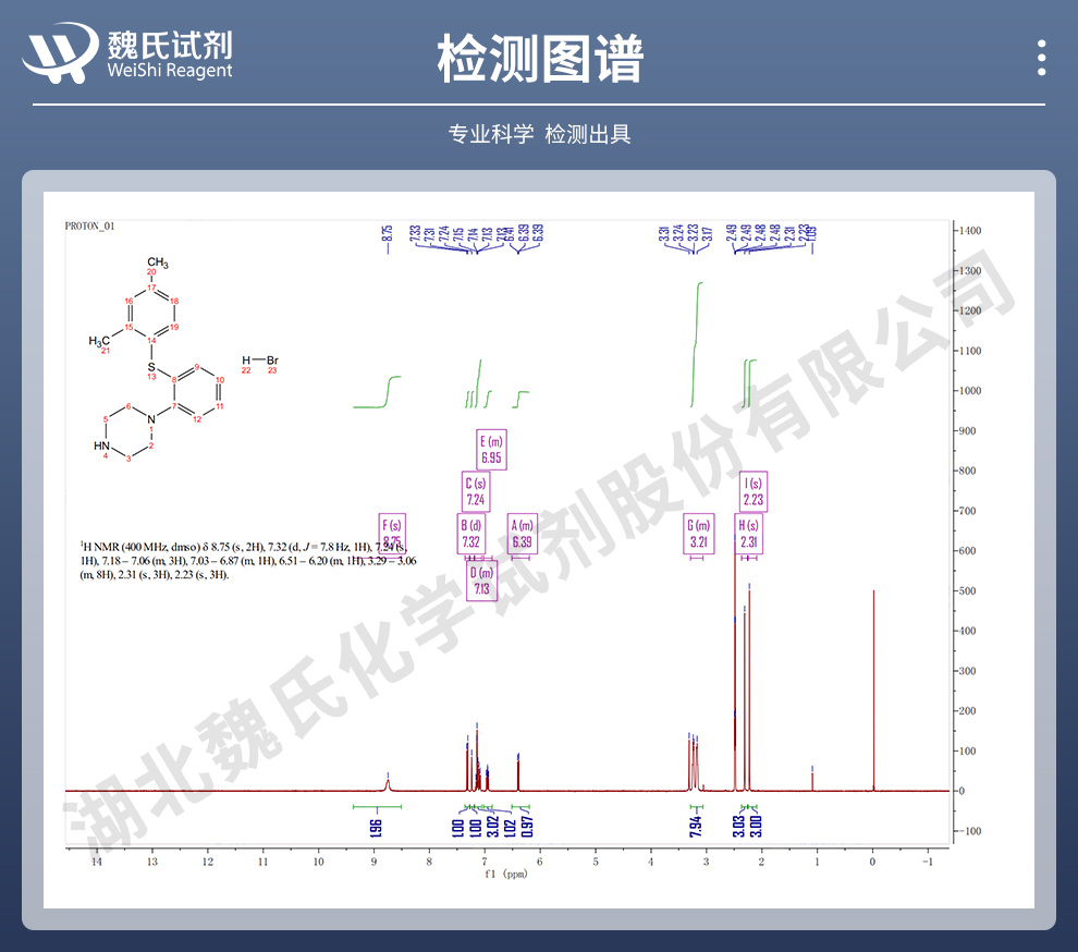 氢溴酸沃替西汀光谱