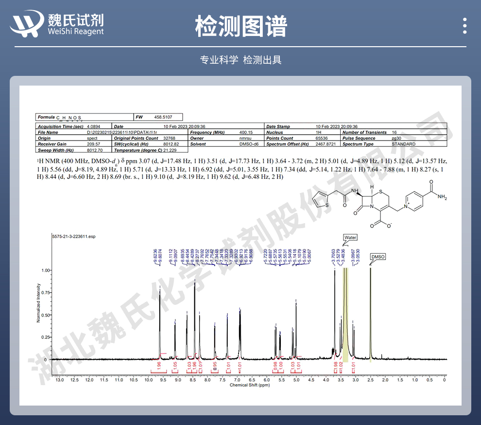 头孢洛宁光谱