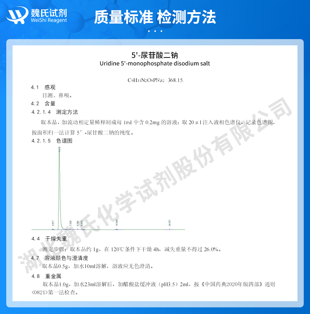 5'-尿苷酸二钠质量标准和检测方法