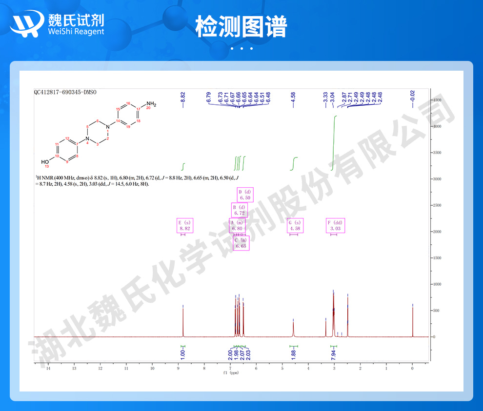 1-(4-氨基苯基)-4-(4-羟基苯基)哌嗪光谱