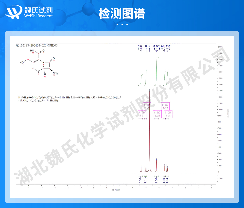 羟甲基-7-氨基头孢烷酸；D-7ACA光谱