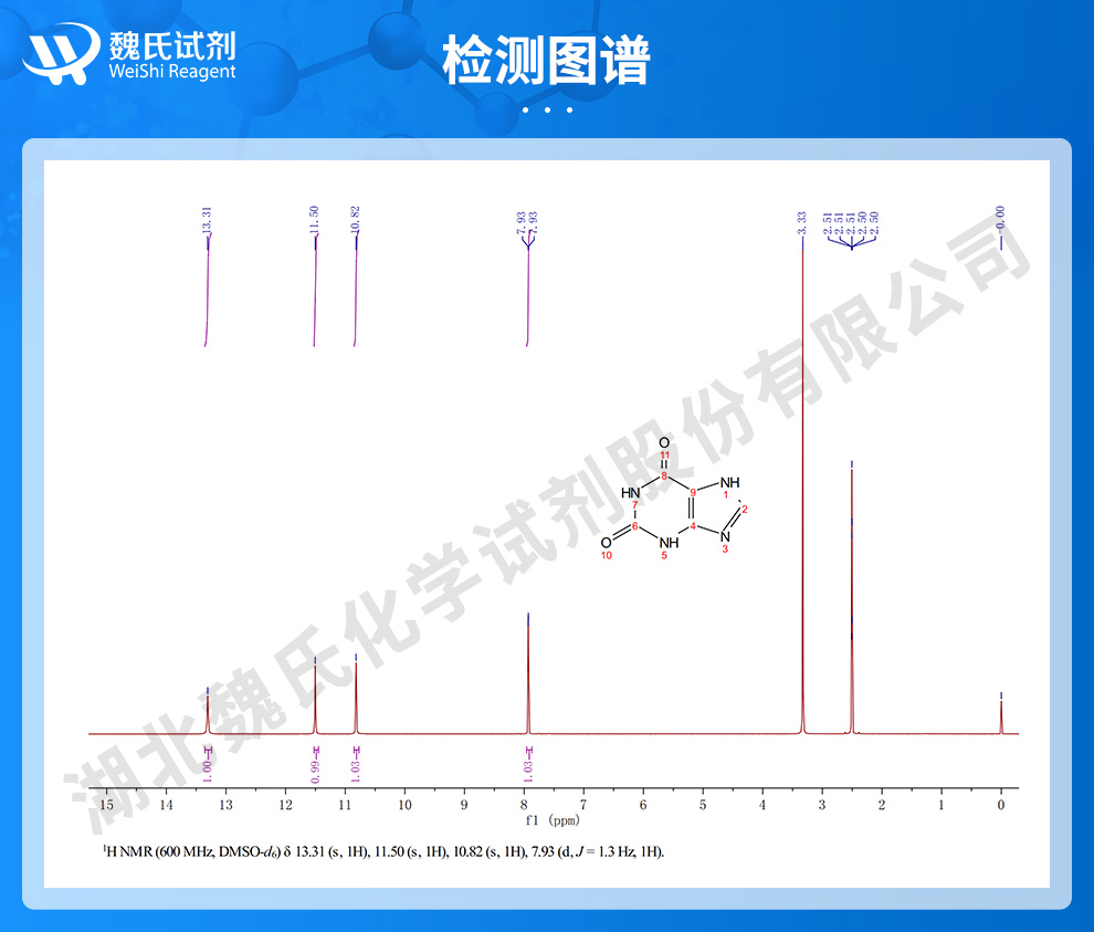 黄嘌呤；2,6-二羟基嘌呤光谱