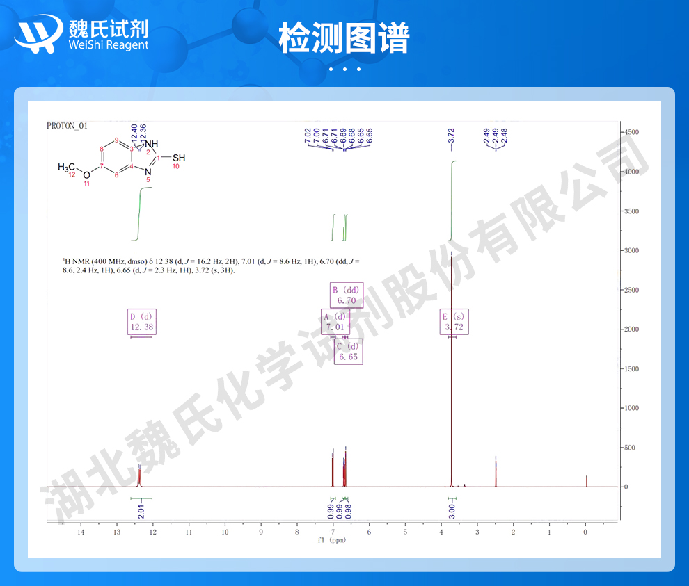 2-巯基-5-甲氧基苯并咪唑光谱