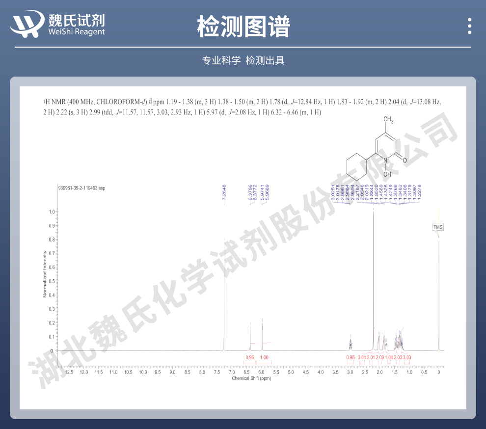 环吡酮光谱