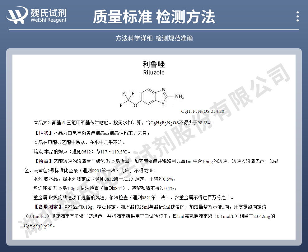 利芦噻唑；利鲁唑-外贸出口质量标准和检测方法