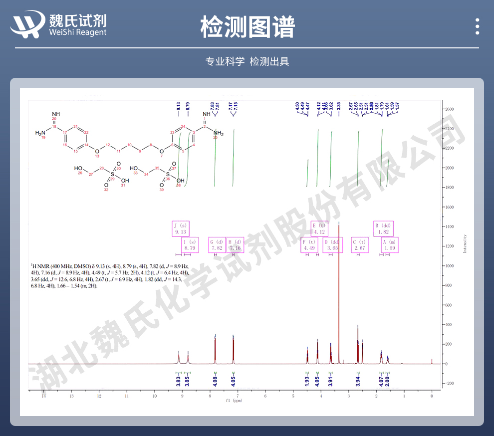 喷他脒羟乙磺酸盐光谱