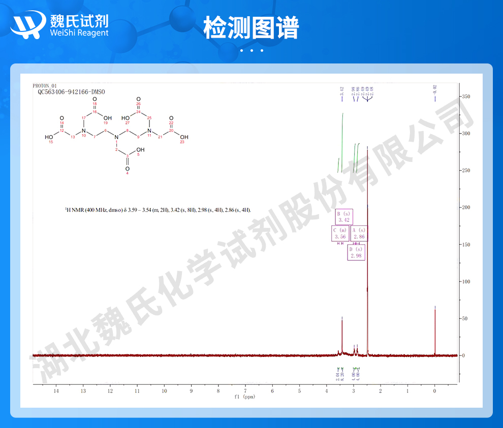 二乙烯三胺五乙酸；DTPA光谱