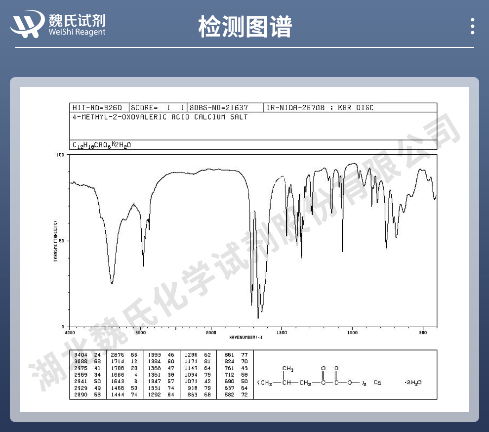 酮亮氨酸钙光谱