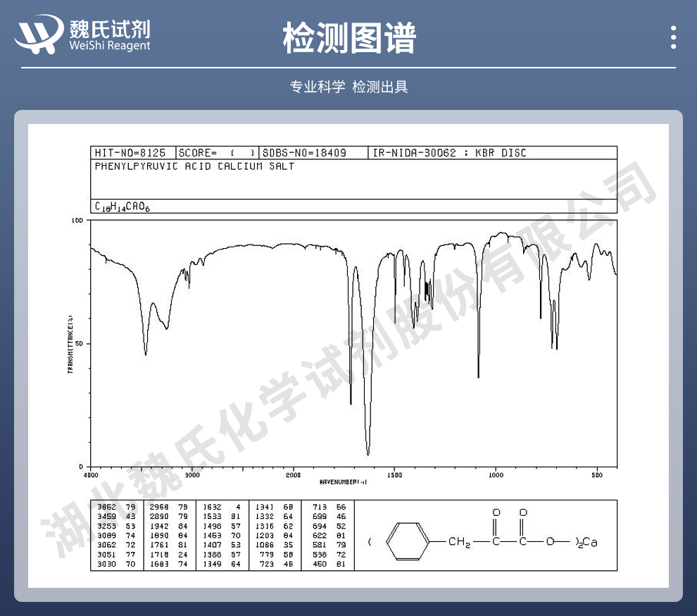 酮苯丙氨酸钙光谱