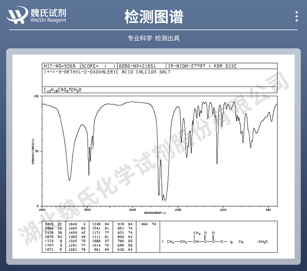 消旋酮异亮氨酸钙光谱
