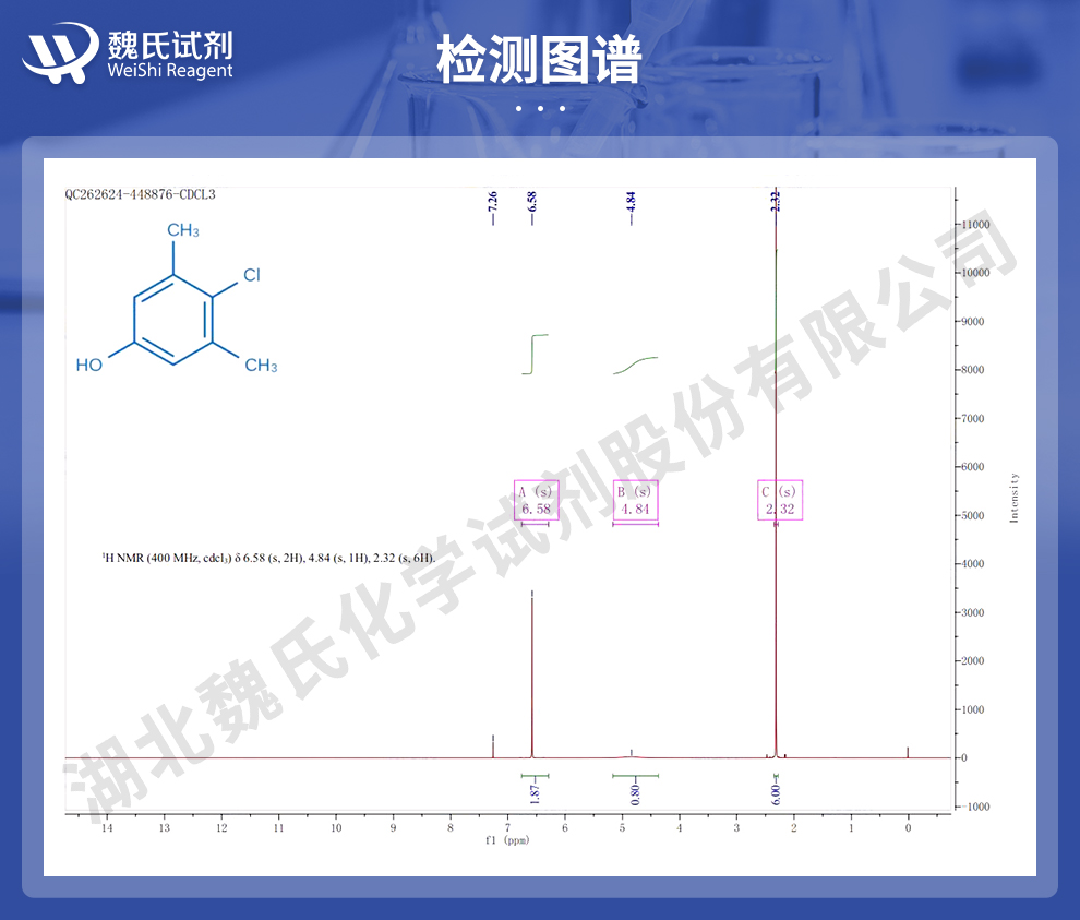 4-氯-3,5-二甲基苯酚；对氯间二甲苯酚；利尔洁光谱