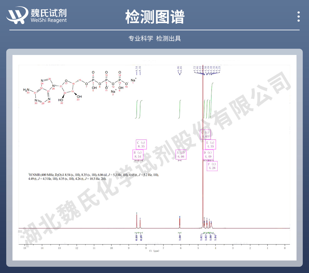 腺苷-5'-三磷酸二钠盐光谱