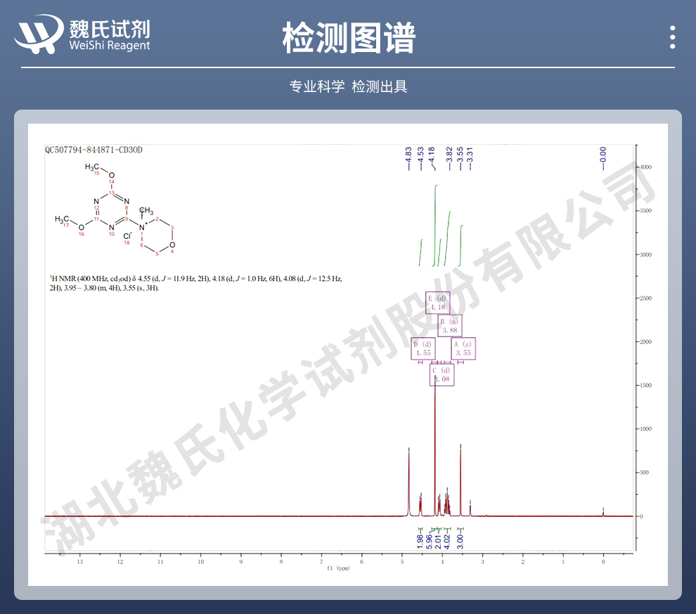 氯化4-(4,6-二甲氧基-1,3,5-三嗪-2-基)-4-甲基吗啉光谱