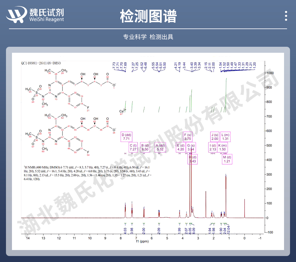 瑞舒伐他汀钙；罗苏伐他汀钙光谱