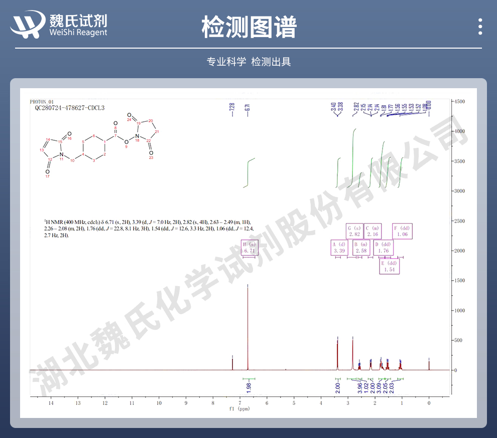 4-(N-马来酰亚胺基甲基)环己烷-1-羧酸琥珀酰亚胺酯光谱