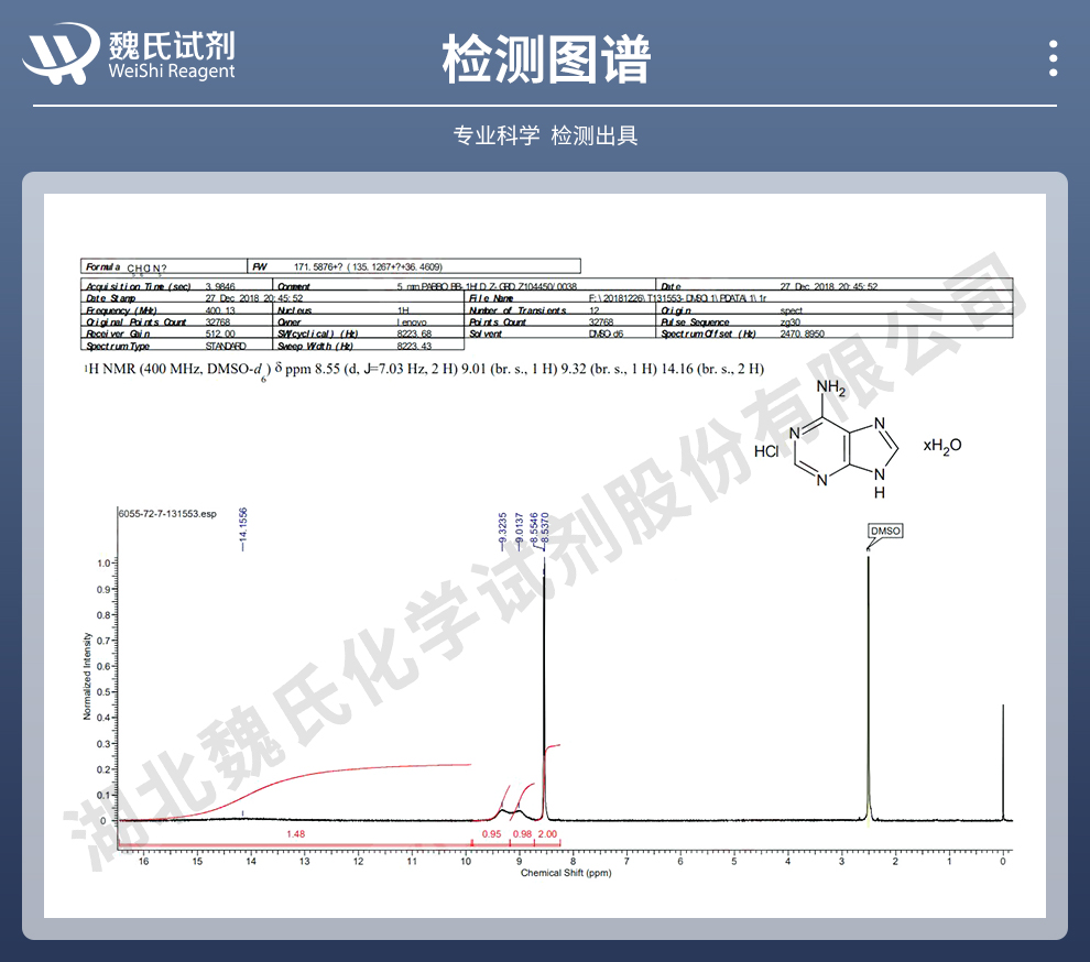 腺嘌呤盐酸盐光谱