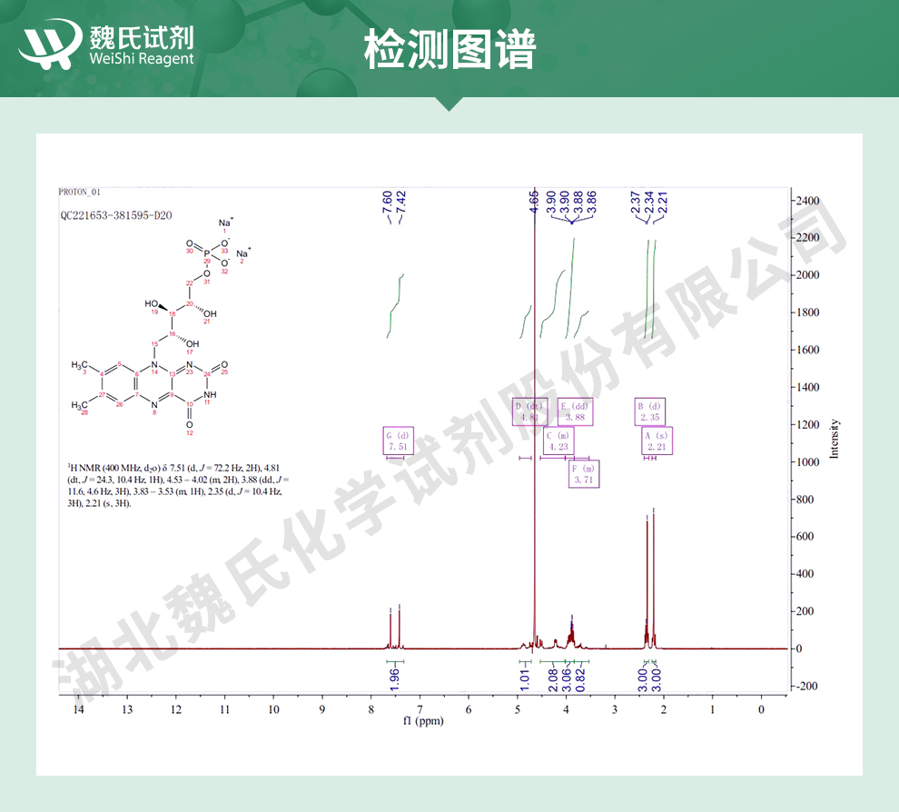 核黄素磷酸钠；核黄素5′-单磷酸钠盐-食品级光谱