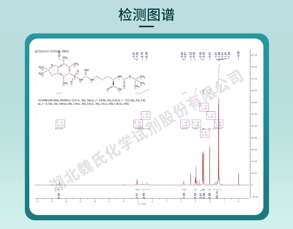 N-叔丁氧羰基-2,2,4,6,7-五甲基二氢苯并呋喃-5-磺酰-D-精氨酸光谱