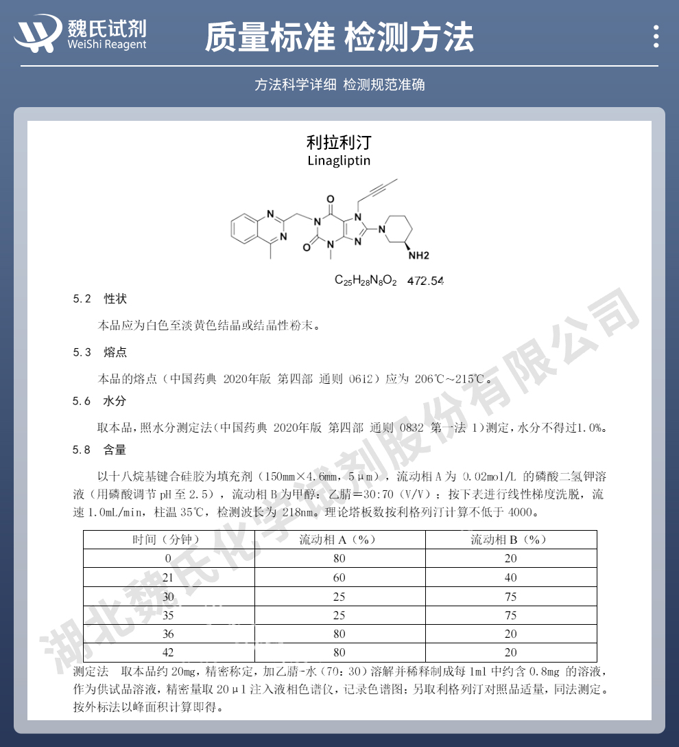 利拉利汀质量标准和检测方法