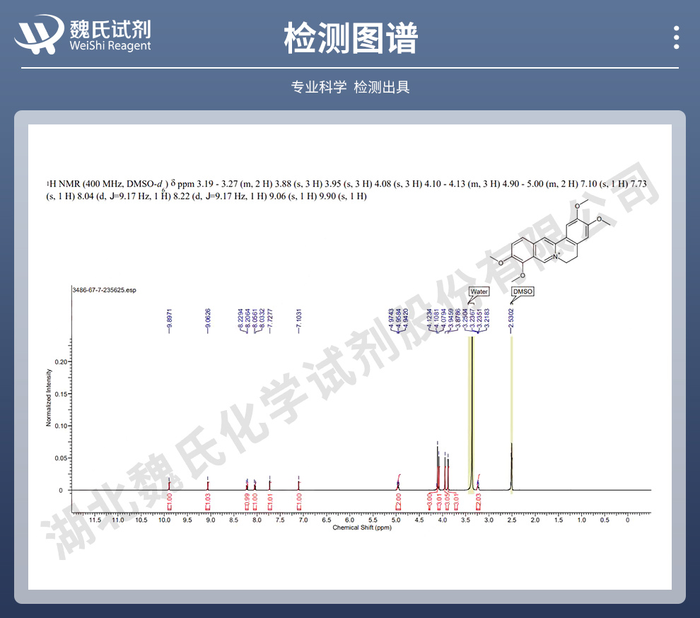 黄藤素；盐酸巴马丁；盐酸棕榈碱光谱