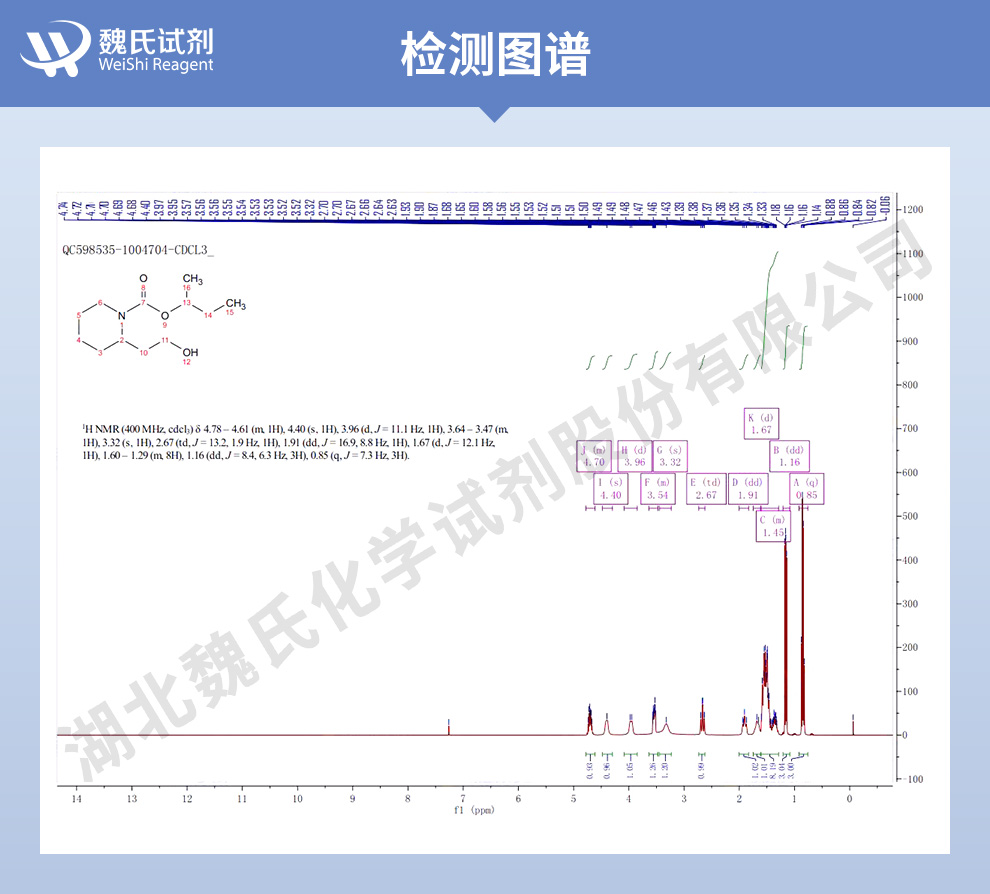 埃卡瑞丁；埃卡瑞汀；羟乙基哌啶；羟哌酯光谱