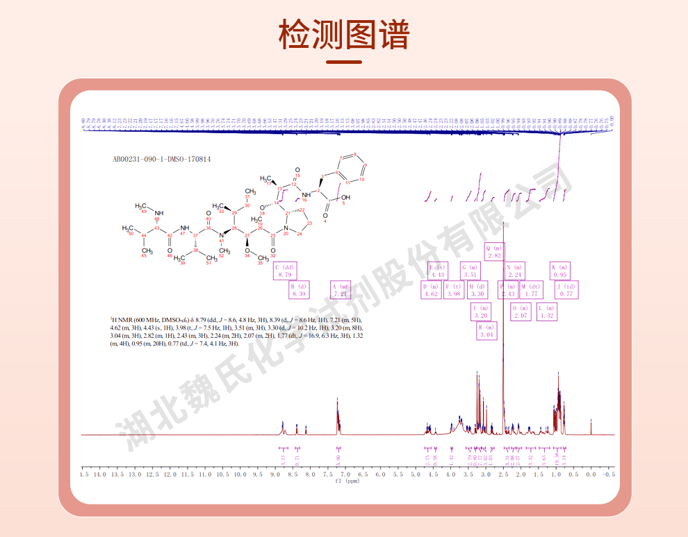 一甲基澳瑞他汀F；MMAF光谱