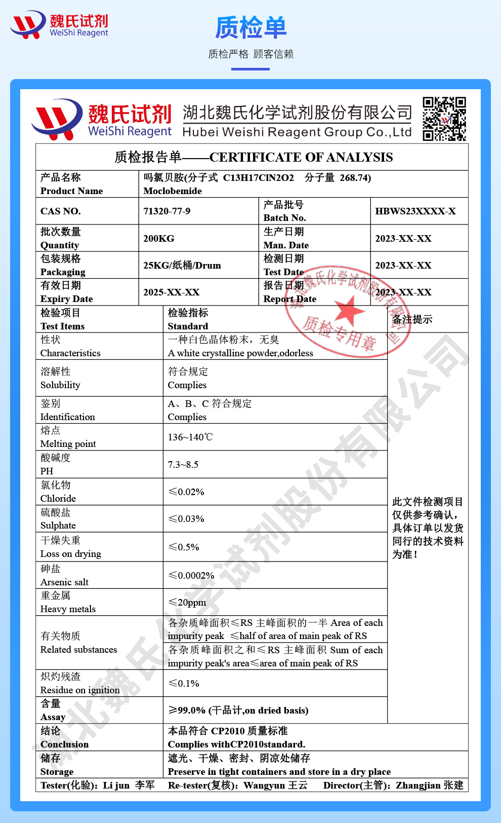 4-氯-N-2-(4-吗啉基)乙基苯甲酰胺质检单