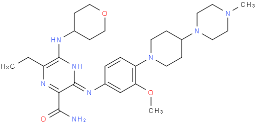 6-乙基-3-((3-甲氧基-4-(4-(4-甲基哌嗪-1-基)哌啶-1-基)苯基)氨基)-5-((四氢-2H-吡喃-4-基)氨基)吡嗪-2-甲酰胺