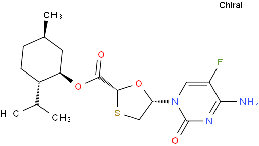 (2R,5S)-(1R,2S,5R)-5-(4-氨基-5-氟-2-氧代-1(2H)-嘧啶基)-1,3-噻烷-2-羧酸(1R,2S,5R)-5-甲基-2-(1-甲基乙基)环己酯