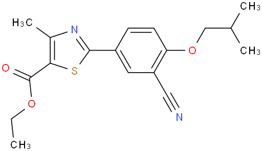 2-(3-氰基-4-异丁氧基苯基)-4-甲基噻唑-5-甲酸乙酯；非布司他中间体