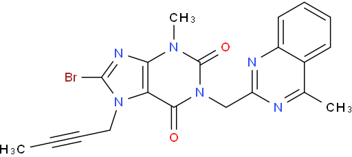 8-Bromo-7-(but-2-yn-1-yl)-3-methyl-1-((4-methylquinazolin-2-yl)methyl)-1H-purine-2,6(3H,7H)-dione