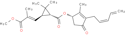 Cyclopropanecarboxylicacid, 3-[(1E)-3-methoxy-2-methyl-3-oxo-1-propen-1-yl]-2,2-dimethyl-,(1S)-2-methyl-4-oxo-3-(2Z)-2,4-pentadien-1-yl-2-cyclopenten-1-yl ester,(1R,3R)-
