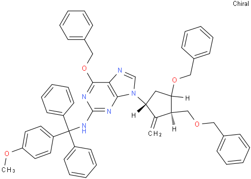 6-苄氧基-9-((1S,3R,3S)-4-苄氧基-3-苄氧基甲基-2-亚甲基环戊基)-N-((4-甲氧基苯基)二苯基甲基)-9H-嘌呤-2-胺