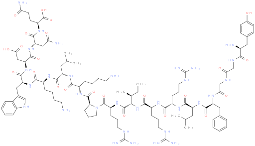 TYR-GLY-GLY-PHE-LEU-ARG-ARG-ILE-ARG-PRO-LYS-LEU-LYS-TRP-ASP-ASN-GLN-NH2