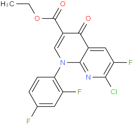 ETHYL 1-(2,4-DIFLUOROPHENYL)-7-CHORO-6-FLUORO-4-OXO-HYDROPYRIDINO[2,3-B] PYRIDINE-3-CARBOXYLATE