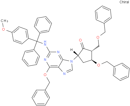 (2R,3S,5S)-3-(Benzyloxy)-5-(6-(benzyloxy)-2-(((4-methoxyphenyl)diphenylmethyl)amino)-9H-purin-9-yl)-2-((benzyloxy)methyl)cyclopentanone