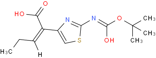 (Z)-2-(2-((tert-Butoxycarbonyl)amino)thiazol-4-yl)pent-2-enoic acid