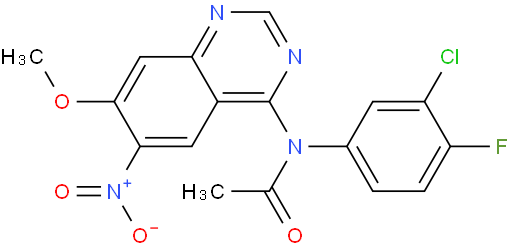 N-(3-Chloro-4-fluorophenyl)-N-(7-methoxy-6-nitroquinazolin-4-yl)acetamide