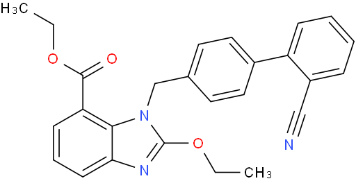 2-乙氧基-1-[[(2'-腈基连苯-4-取代)甲基]苯并咪唑]-7-羧酸乙酯