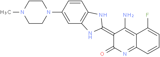 4-氨基-5-氟-3-[5-(4-甲基哌嗪-1-基)-1H-苯并咪唑-2-基]喹啉-2(1H)-酮