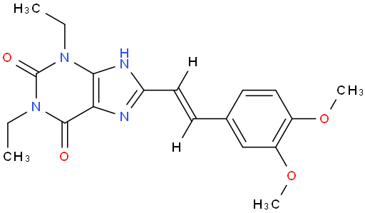 (E)-8-(3,4-二甲氧基苯乙烯基)-1,3-二乙基-1H-嘌呤-2,6(3H,7H)-二酮