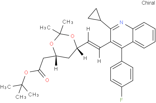 (4R,6S)-6-[[(1E)-2-环丙基-4-(4-氟苯基)-3-喹啉基]乙烯基]-2,2-二甲基-1,3-二氧六环-4-乙酸叔丁酯